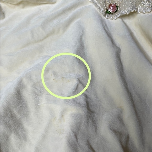 Vintage Isabella Baby Toddler Dress 2T Ivory Velvet With Lace Ruffle Bottom - Picture 5 of 7